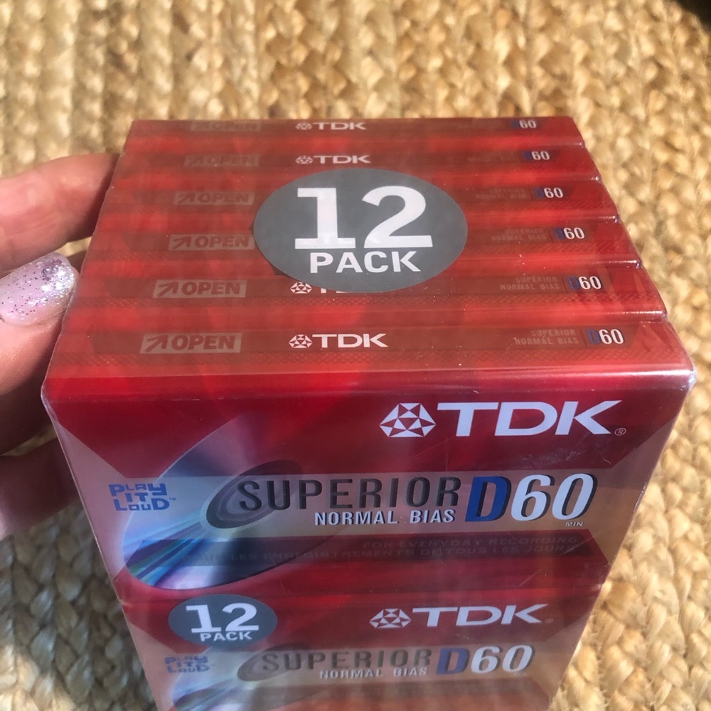 12 Cassette Tapes TDK SUPERIOR  D60 Normal Bias New,  Never Opened